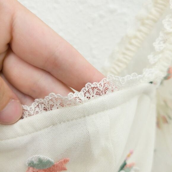 REVOLVE MAJORELLE Lace Embroidered Bustier Long Sleeve Sheer Sexy Top - Picture 8 of 13